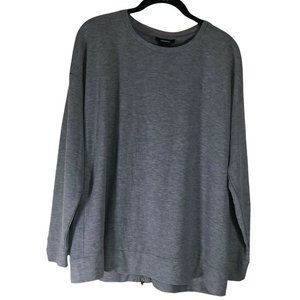 NWT Premise Small Top Casual Sweatshirt Gray Zipper Back Pullover Oversized